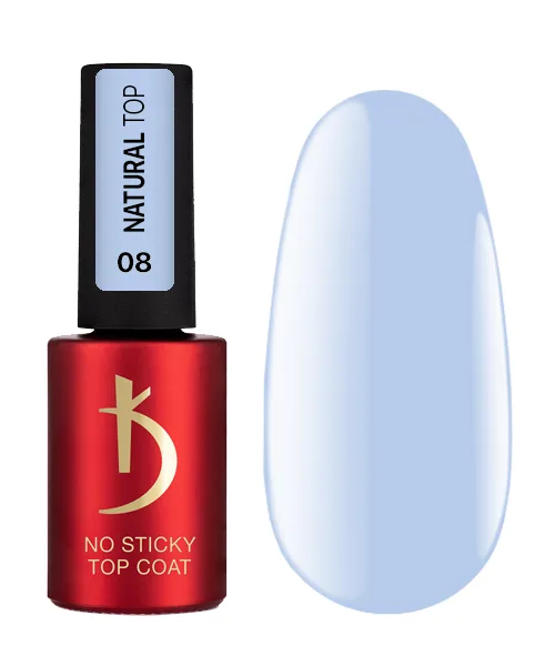 Kodi - Top no stiki 7 ml, Natural Top, lavender No, 08 - נטורל טופ - ללא נטרול 7 מל צבע לבנדר - מס, 08