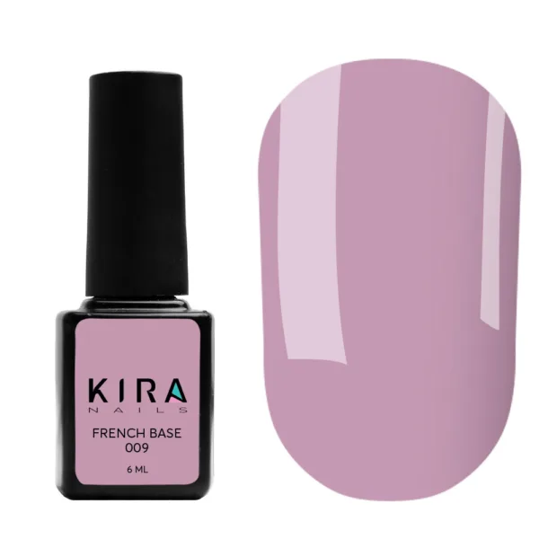Kira Nails - French Base 009 (dusty pink), 6 ml - בייס פרנץ' ורוד מאובק 6 מל 009