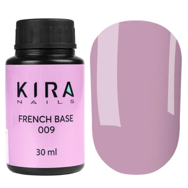 Kira Nails - French Base 009 (dusty pink), 30 ml - בייס פרנץ' ורוד מאובק 30 מל 009