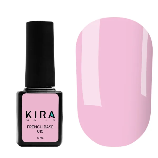 Kira Nails - French Base 010 (soft pink), 6 ml - בייס פרנץ' ורוד חיוור 6 מל 010
