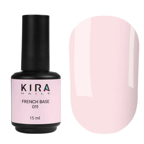 Kira Nails - French Base 011 (soft beige), 15 ml - בייס פרנץ' בז' רך 15 מל 011