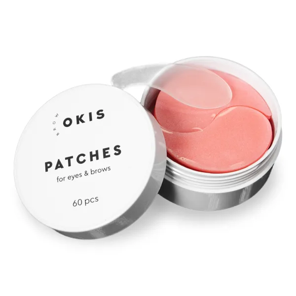 OKIS BROW - Moisturizing hydrogel patches for eyes and eyebrows  60 pcs - מדבקות הידרוג'ל לחות לעיניים ולגבות 60 יח'