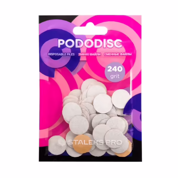 STALEKS -Replacement files white for pedicure disc 240 grit STALEKS PRO PODODISC S 50 pcs PDF-15-240w