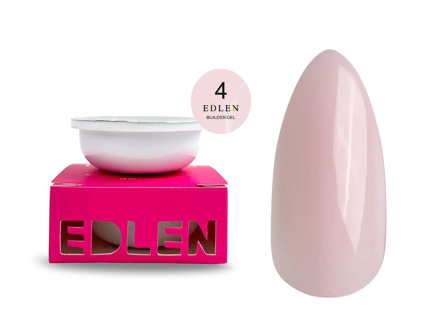 Моделюючий гель EDLEN - Refill Box Gel for building 50 ml, Pink № 04