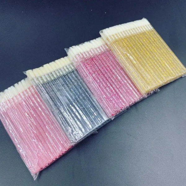 Macrobrush for eyelash, random color, glitter 50pcs pack - Image 3