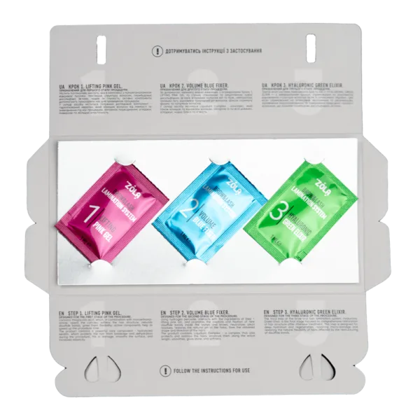 ZOLA - Color Lab Lamination MINI Kit in Sachets (3 x 1 ml) - ערכת למינציה של מעבדת צבע בשקיות (3 על 1 מ"ל) - Image 2