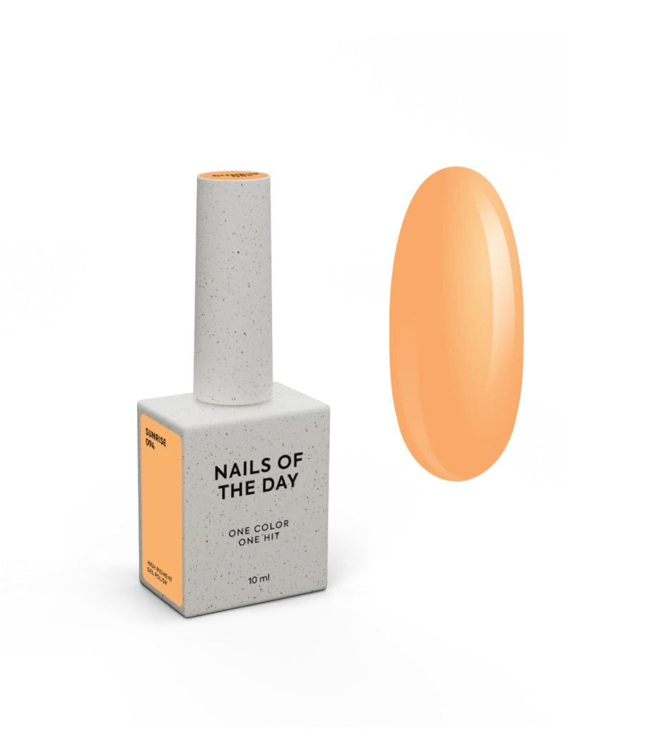 NAILSOFTHEDAY - Let's special gel polish, spring 2025 - 094 Sunrise теплий жовтогарячий гель–лак для нігтів, що перекриває в один шар, 10 мл