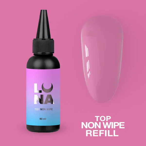 LUNA MOON - Топ для гель-лаку без липкого шару Top Non Wipe Refill 60ml