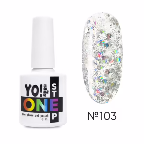 Yo!Nails - Gel polish for nails No, 103 , 8 ml single-phase ONEstep - לק ג'ל חד פאזי 3 שלבים ב 1 - מס, 103