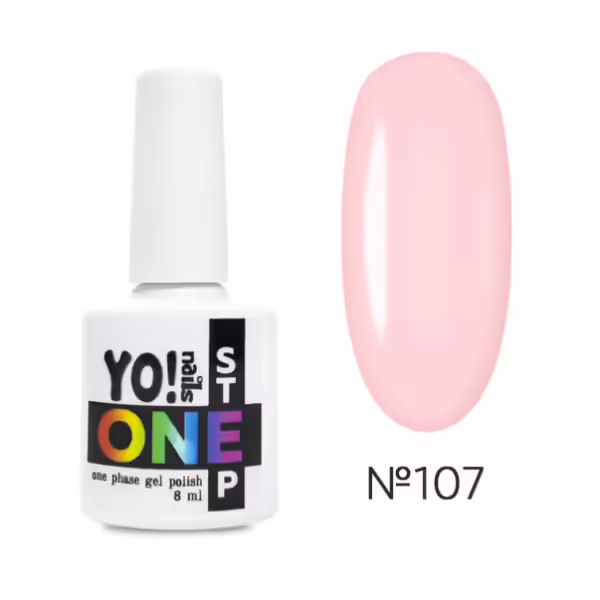 Yo!Nails - Gel polish for nails No, 107, 8 ml single-phase ONEstep  - לק ג'ל חד פאזי 3 שלבים ב 1 - מס, 107