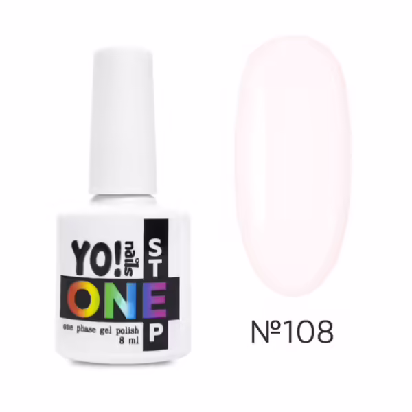 Yo!Nails - Gel polish for nails No, 108, 8 ml single-phase ONEstep - לק ג'ל חד פאזי 3 שלבים ב 1 - מס, 108
