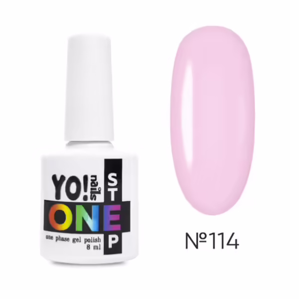 Yo!Nails - Gel polish for nails No, 114, 8 ml single-phase ONEstep  - לק ג'ל חד פאזי 3 שלבים ב 1 - מס, 114