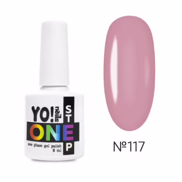 Yo!Nails - Gel polish for nails No, 117, 8 ml single-phase ONEstep  - לק ג'ל חד פאזי 3 שלבים ב 1 - מס, 117