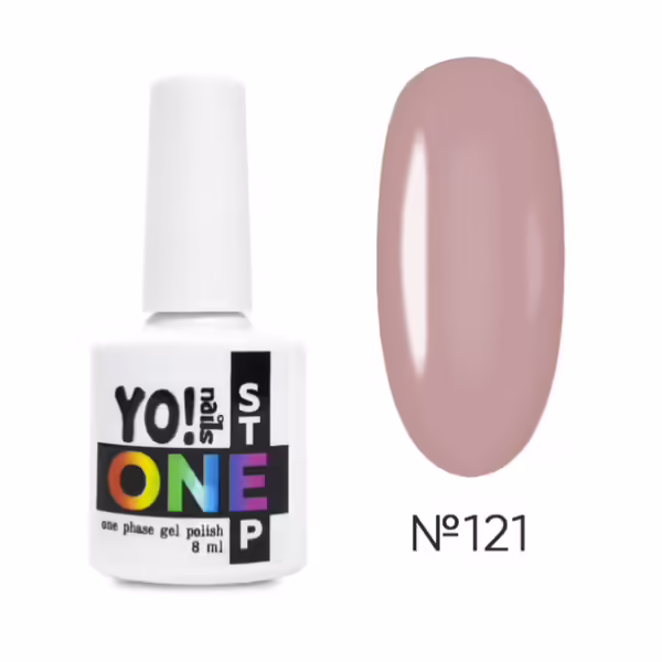 Yo!Nails - Gel polish for nails No, 121, 8 ml single-phase ONEstep - לק ג'ל חד פאזי 3 שלבים ב 1 - מס, 121