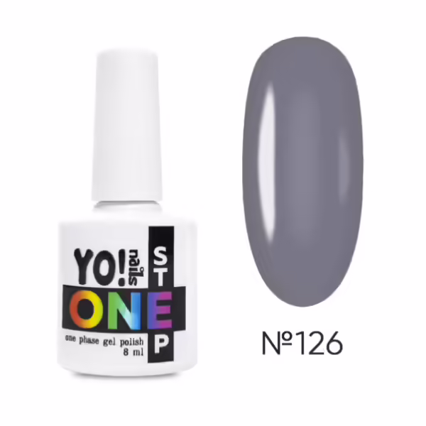 Yo!Nails - Gel polish for nails No, 126, 8 ml single-phase ONEstep - לק ג'ל חד פאזי 3 שלבים ב 1 - מס, 126
