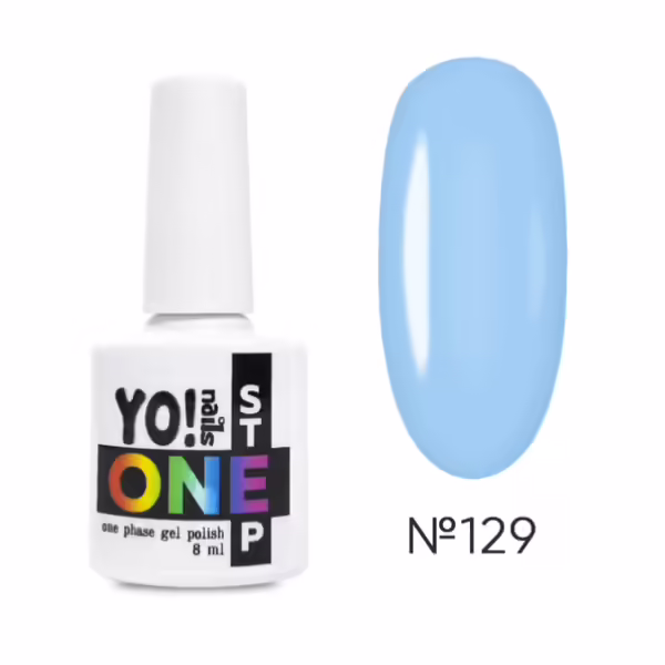Yo!Nails - Gel polish for nails No, 129, 8 ml single-phase ONEstep - לק ג'ל חד פאזי 3 שלבים ב 1 - מס, 129