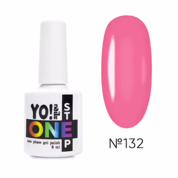 Yo!Nails - Gel polish for nails No, 132, 8 ml single-phase ONEstep - לק ג'ל חד פאזי 3 שלבים ב 1 - מס, 132