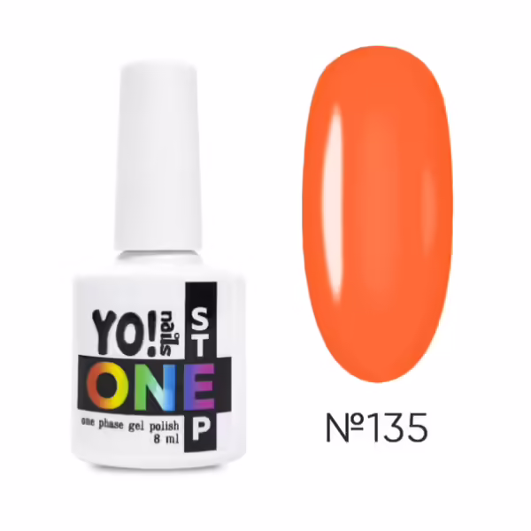 Yo!Nails - Gel polish for nails No, 135, 8 ml single-phase ONEstep - לק ג'ל חד פאזי 3 שלבים ב 1 - מס, 135