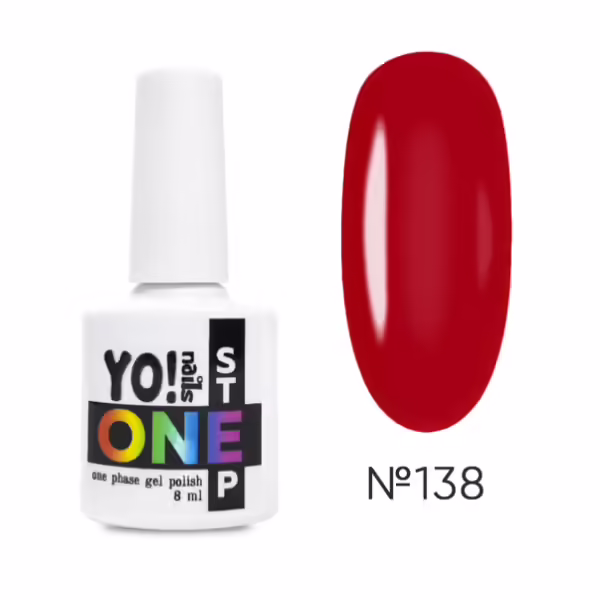 Yo!Nails - Gel polish for nails No, 138, 8 ml single-phase ONEstep - לק ג'ל חד פאזי 3 שלבים ב 1 - מס, 138
