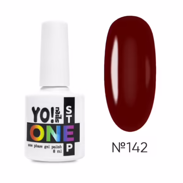 Yo!Nails - Gel polish for nails No, 142, 8 ml single-phase ONEstep - לק ג'ל חד פאזי 3 שלבים ב 1 - מס, 142