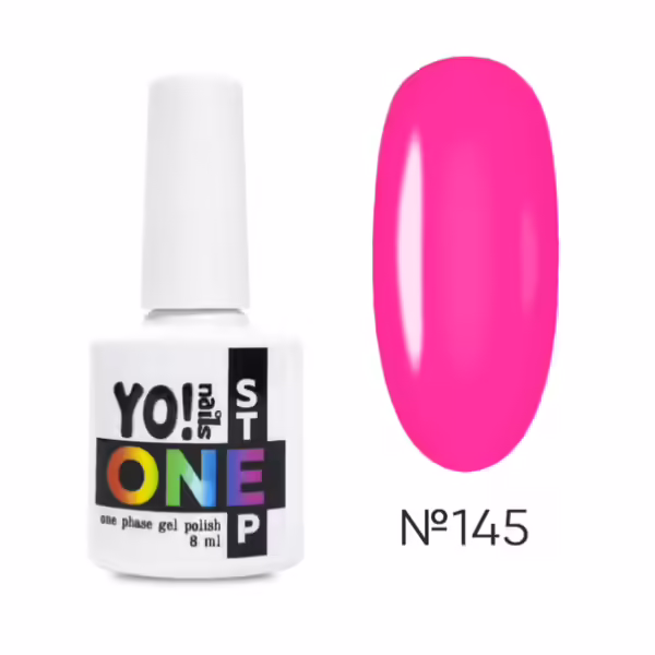 Yo!Nails - Gel polish for nails No, 145, 8 ml single-phase ONEstep - לק ג'ל חד פאזי 3 שלבים ב 1 - מס, 145