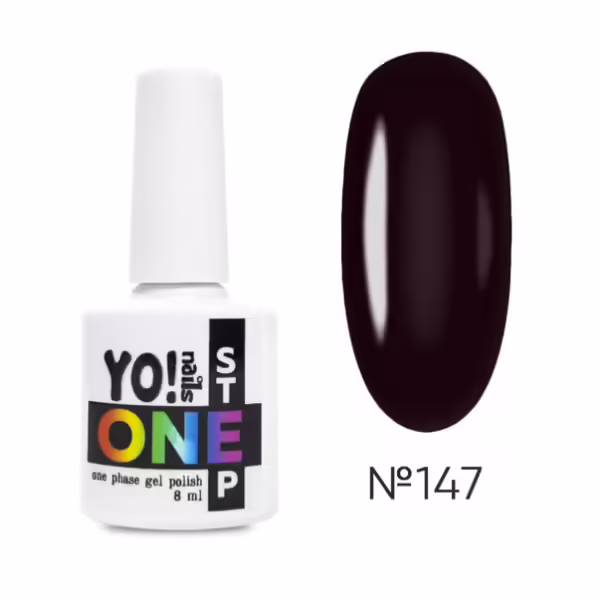 Yo!Nails - Gel polish for nails No, 147, 8 ml single-phase ONEstep - לק ג'ל חד פאזי 3 שלבים ב 1 - מס, 147