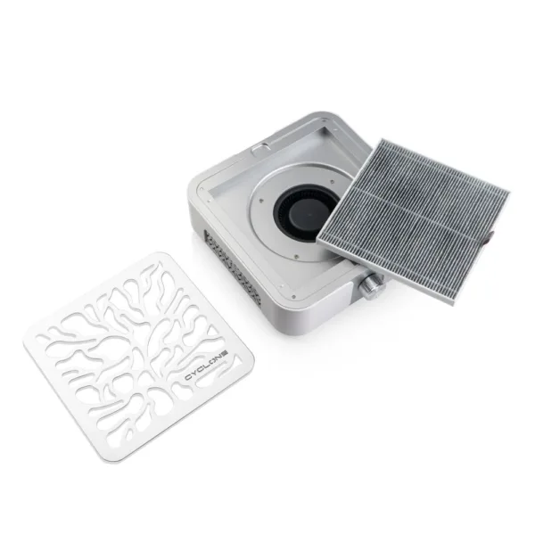 Bucos - Hood for manicure and pedicure Cyclone X3 Silver (with carbon Hepa filter) 72 W - שואב אבק למניקור - Cyclone X3 72 W כסוף - Image 2