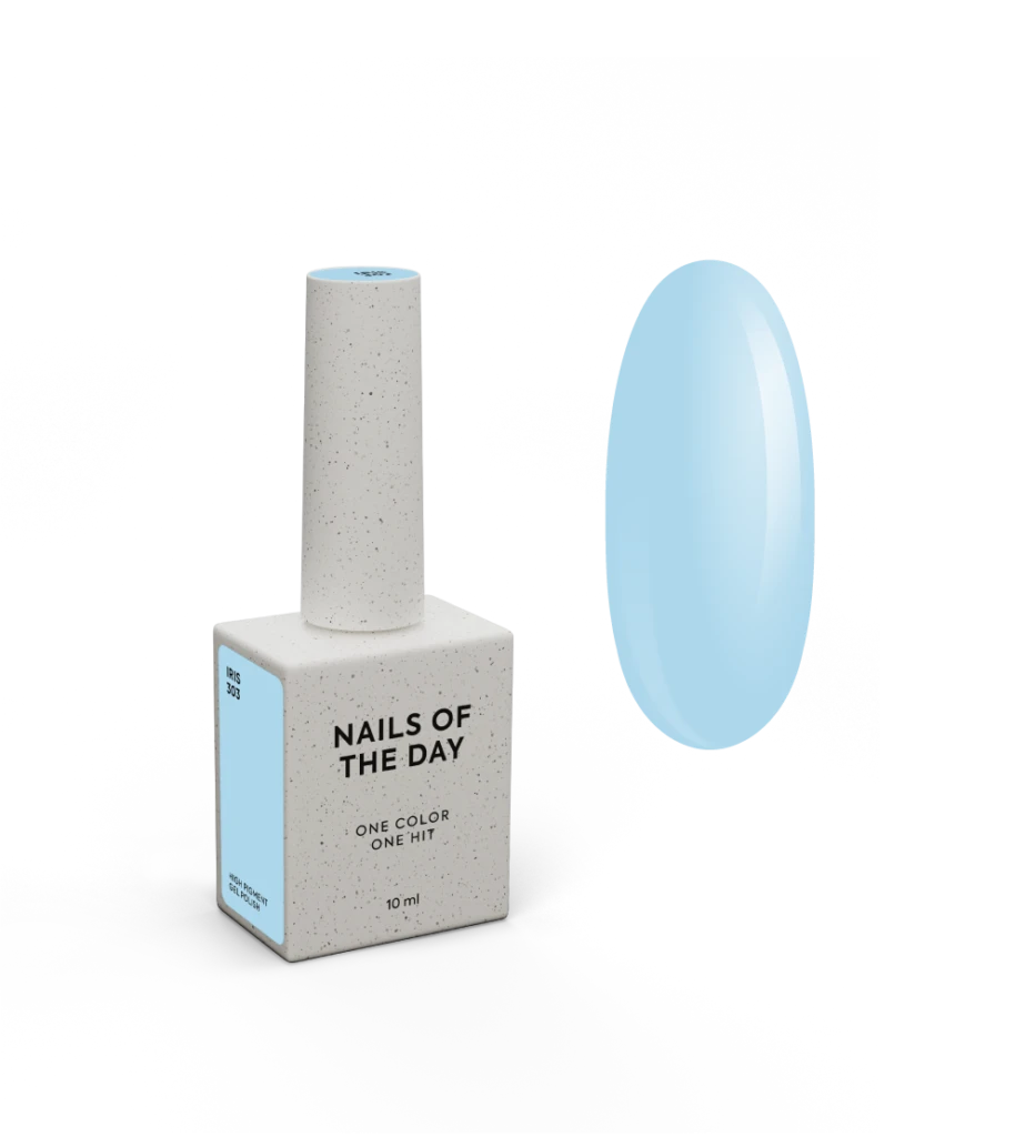 NAILSOFTHEDAY - Let's special gel polish, - 303 Iris - sky blue небесно-блакитний гель–лак для нігтів, що перекриває в один шар, 10 мл