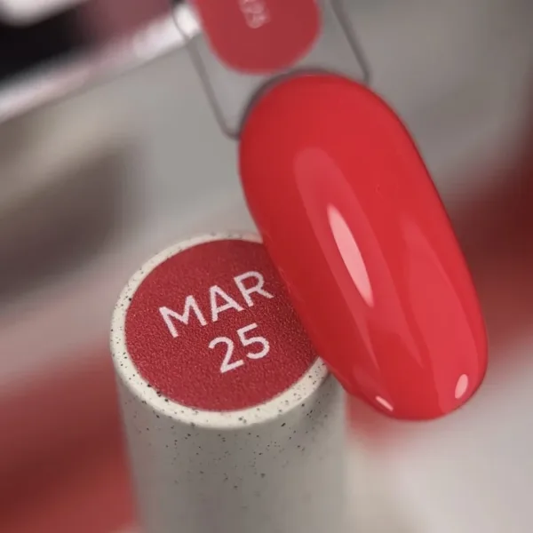 NAILSOFTHEDAY - March 2025 Samba - колір місяця насичений лососево-кораловий з рожевим підтоном, що перекривається в один шар, 10 мл  - Image 2