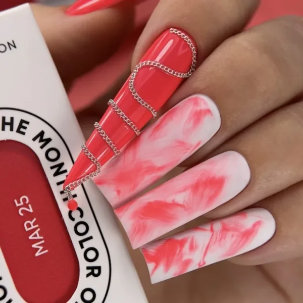 NAILSOFTHEDAY - March 2025 Samba - колір місяця насичений лососево-кораловий з рожевим підтоном, що перекривається в один шар, 10 мл  - Image 7