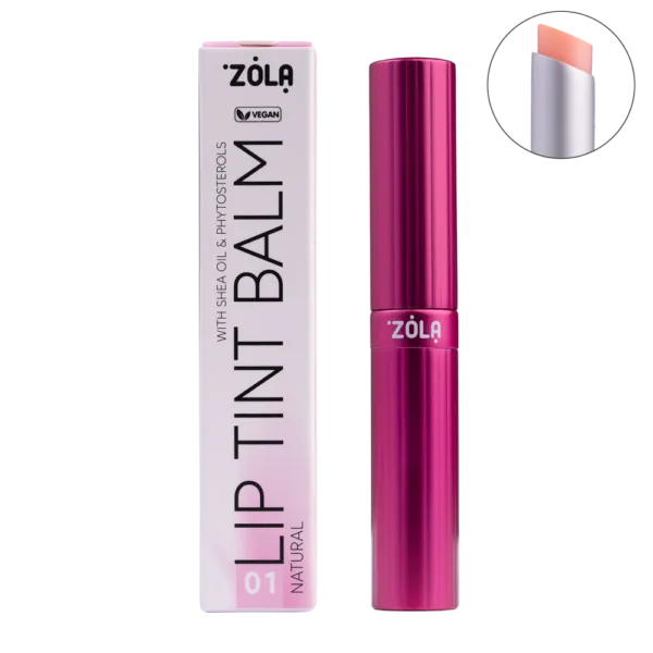 ZOLA - Lip Tint Balm (01 Natural) - שפתון צבע טבעי - מס, 01