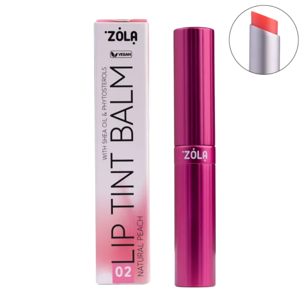 ZOLA - Lip Tint Balm (02 Peach Natural) - שפתון צבע אפרסק טבעי - מס, 02