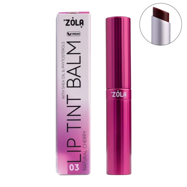 ZOLA - Lip Tint Balm (03 Cherry Natural) - שפתון צבע דובדבן טבעי - מס, 03