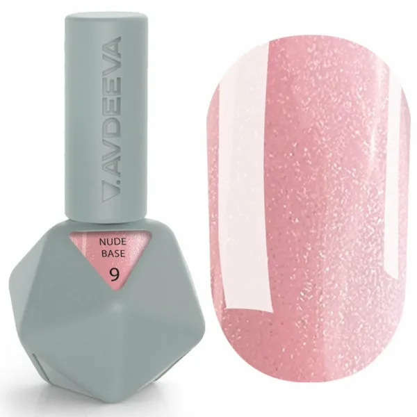 Камуфлююча база з шиммером Victoria Avdeeva NUDE BASE 9 – ніжний рожевий з перламутром  12ml