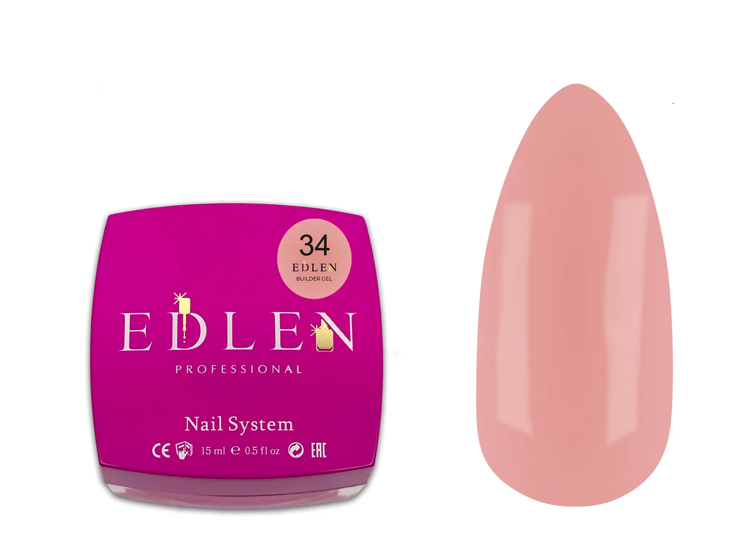 Моделюючий гель EDLEN - builder gel 15 ml, Office № 34