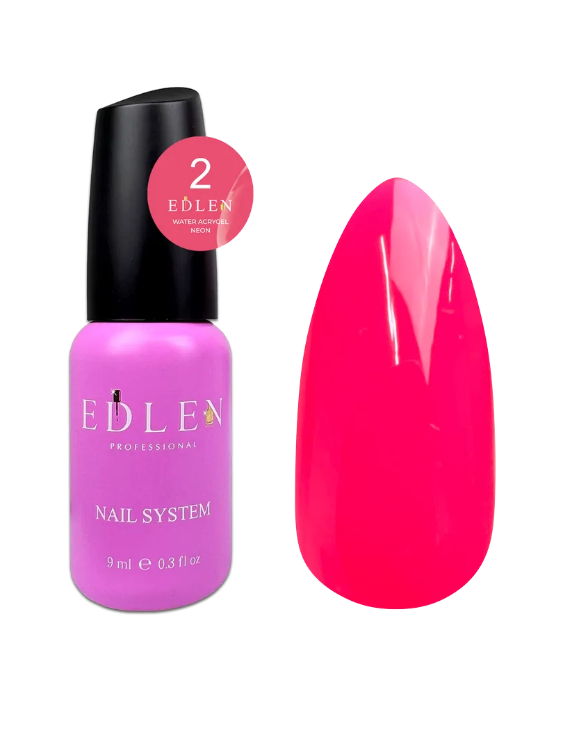 Акригель Edlen - Water Acrygel Neon  9 ml. 02 Pink Fuchsia Neon