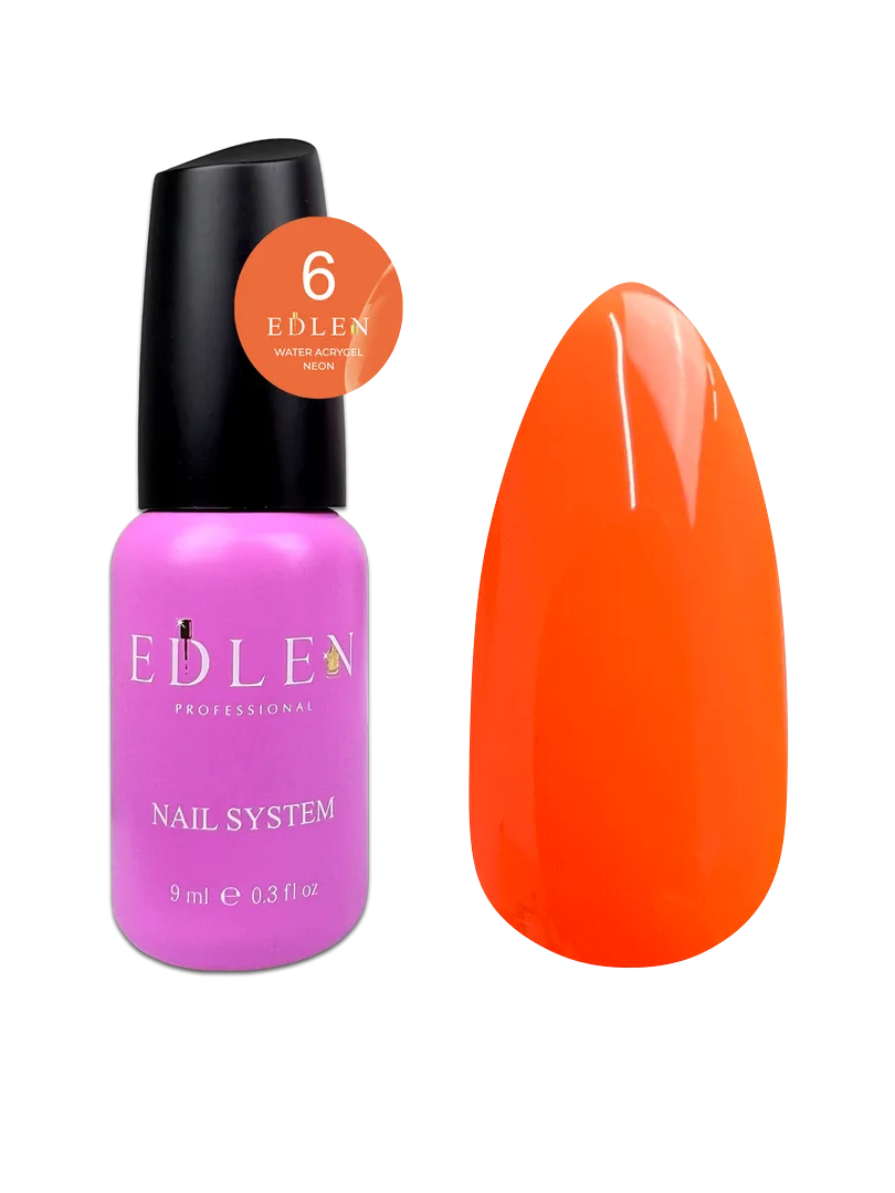 Акригель Edlen - Water Acrygel Neon  9 ml. 06 Orange Neon
