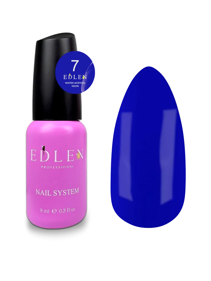Акригель Edlen - Water Acrygel Neon  9 ml. 07 bright blue