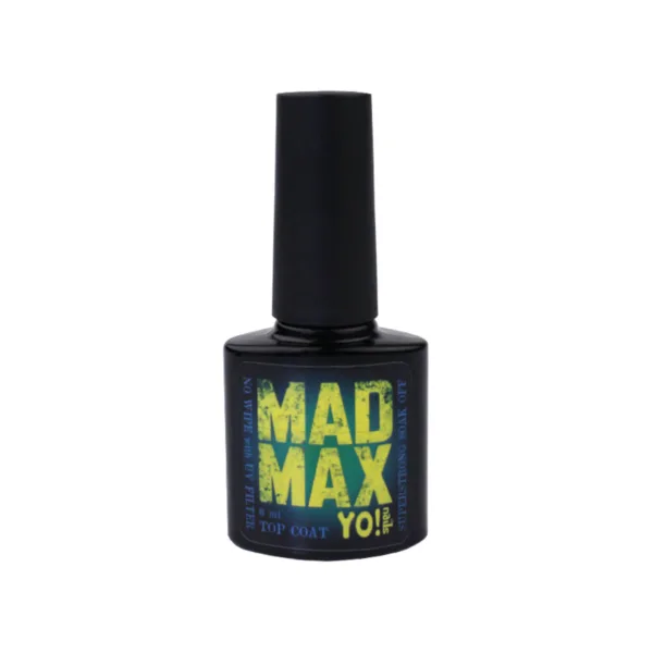 YO!Nails - Top Coat without wipe Mad Max - super-resistant top with UV filters, 8 ml - טופ ללא נטרול מקס הזועם 8 מל עם פילטר