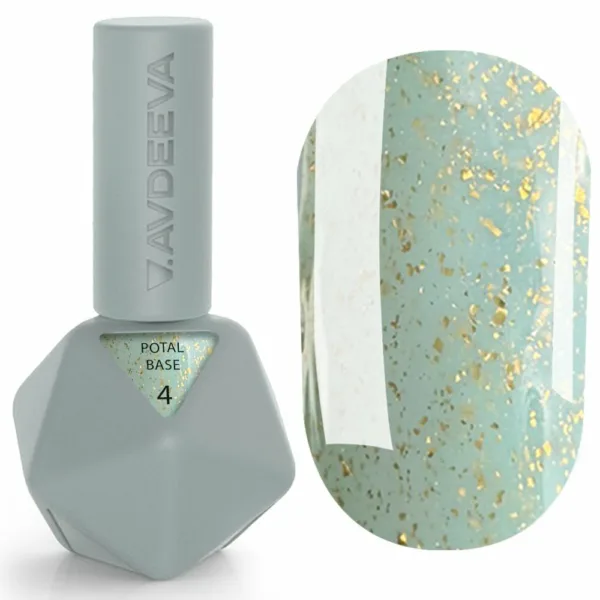 Avdeeva - POTAL BASE 12 ml No, 04, Soft Turquoise with Gold Flakes
