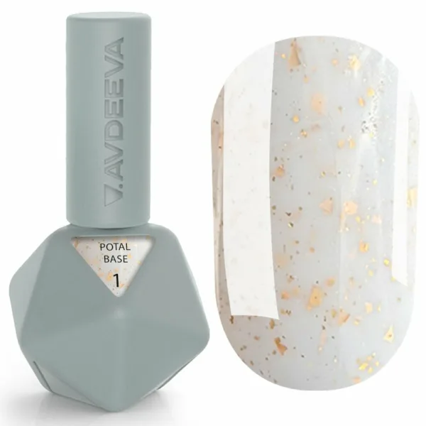 Avdeeva - POTAL BASE 12 ml No, 01, Soft Milky White with Gold Flakes