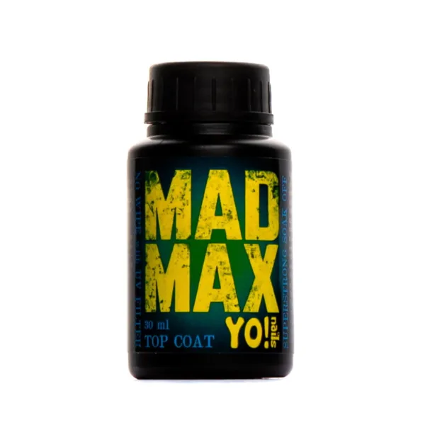 YO!Nails - Top Coat without wipe Mad Max - super-resistant top with UV filters, 30 ml - טופ ללא נטרול מקס הזועם 30 מל עם פילטר