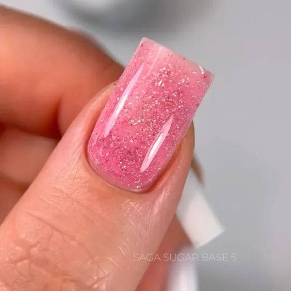SAGA - Камуфлююча база для нігтів з блискітками Sugar Base ,10 мл №05 - Image 2