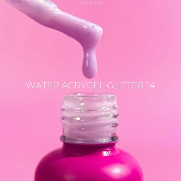 Акригель Edlen - Water Acrygel Glitter 9 ml. No. 14 - Image 2
