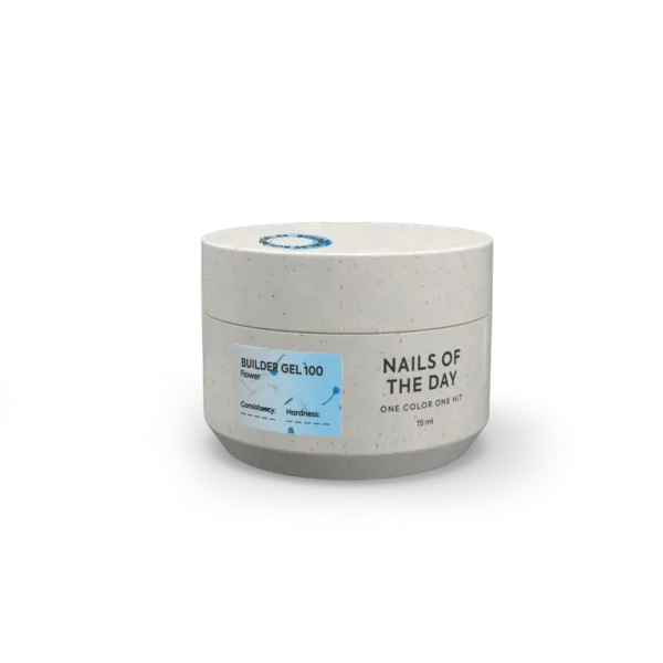 NAILSOFTHEDAY - Builder gel 100 — блакитний з сухоцвітами гель для нарощування нігтів, 15 мл