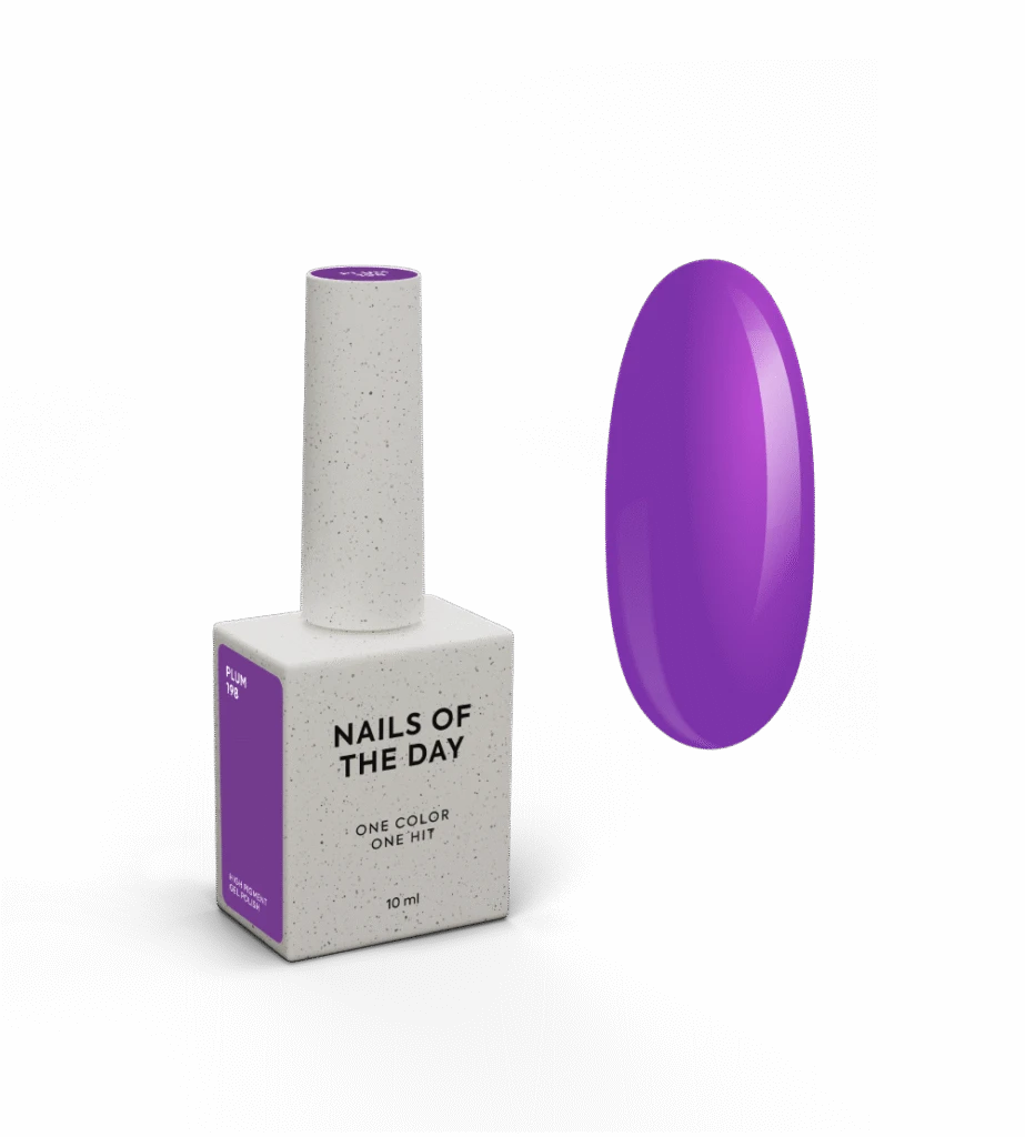 NAILSOFTHEDAY - Let's special gel polish, Plum 198 - сливово-фіолетовий гель лак, що перекривається в один шар, 10 мл