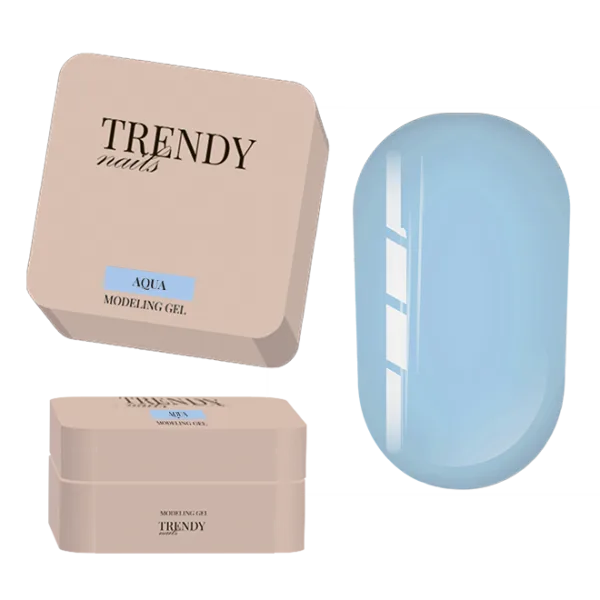 TRENDY - Modeling Gel - Aqua 30 ml, pastel pale blue  - בילדר ג'ל מודלינג 30 מל צבע - כחול בהיר פסטל