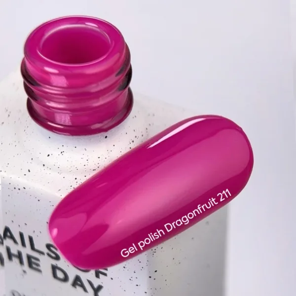 NAILSOFTHEDAY - Let's special gel polish, Dragonfruit 211 - пурпурно-рожевий, що перекривається в один шар, 10 мл - Image 2