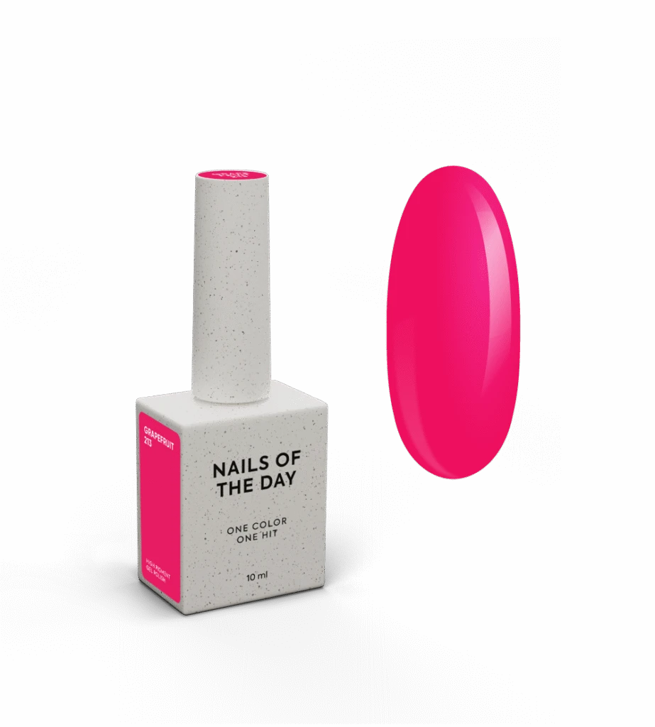 NAILSOFTHEDAY - Let's special gel polish, Grapefruit 213 - неоново-малиновий гель лак, що перекривається в один шар, 10 мл