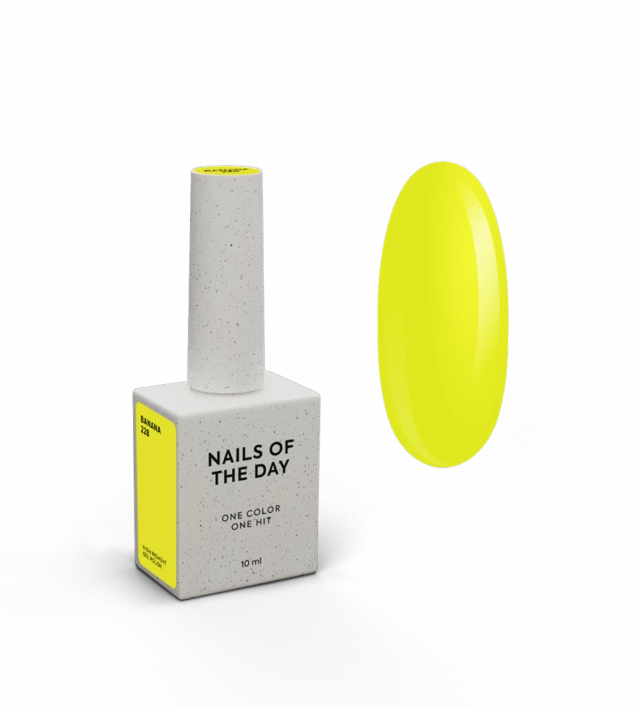 NAILSOFTHEDAY - Let's special gel polish, Banana - 228 неоново-жовтий гель лак, що перекривається в один шар, 10 мл